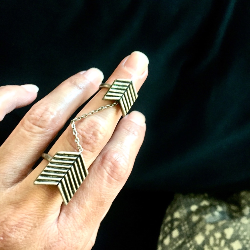 Torchlight Adjustable Dual Chevron Ring With Chai… - image 4